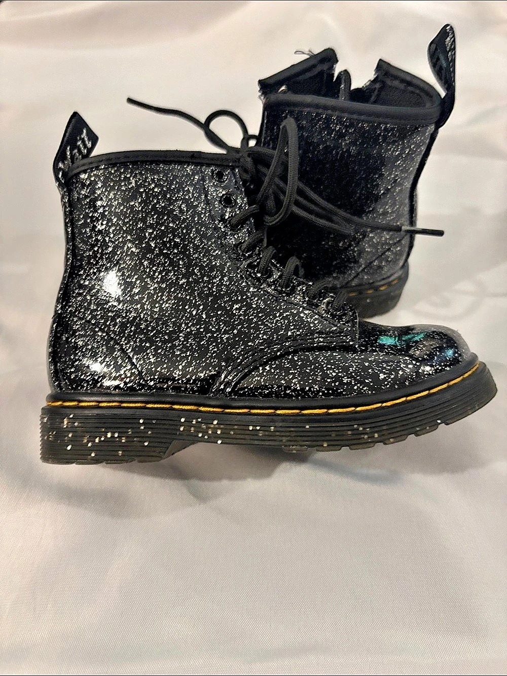Toddler size 9 Dr. Martens 1460 Glitter Combat Boots